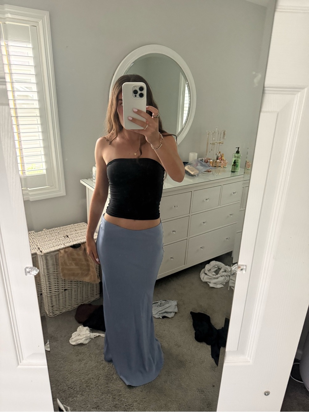 Women’s Blue Maxi Skirt - Sleek Everyday Style